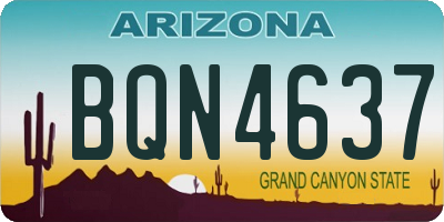 AZ license plate BQN4637