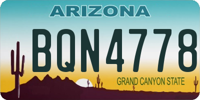 AZ license plate BQN4778