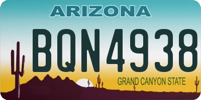 AZ license plate BQN4938