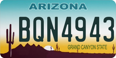 AZ license plate BQN4943