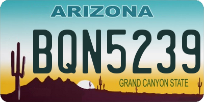 AZ license plate BQN5239