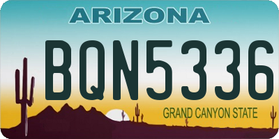 AZ license plate BQN5336