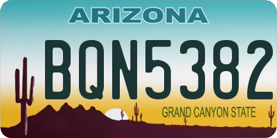 AZ license plate BQN5382
