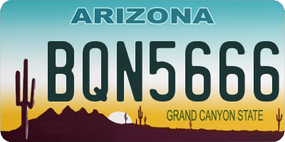 AZ license plate BQN5666