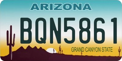 AZ license plate BQN5861
