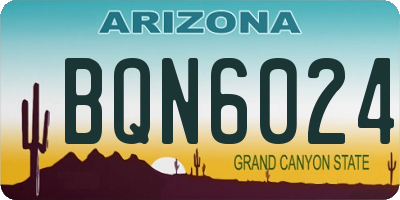 AZ license plate BQN6024
