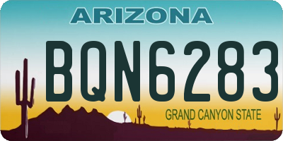 AZ license plate BQN6283