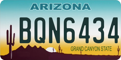 AZ license plate BQN6434