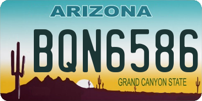 AZ license plate BQN6586