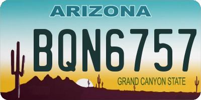 AZ license plate BQN6757