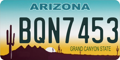 AZ license plate BQN7453