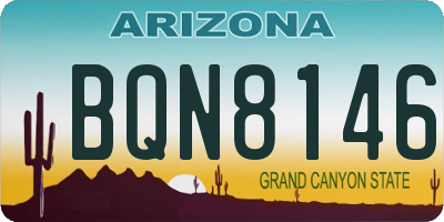 AZ license plate BQN8146