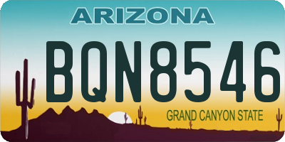 AZ license plate BQN8546