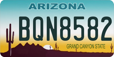 AZ license plate BQN8582