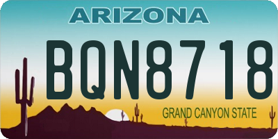 AZ license plate BQN8718