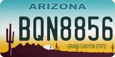 AZ license plate BQN8856