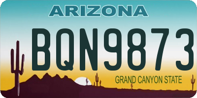 AZ license plate BQN9873