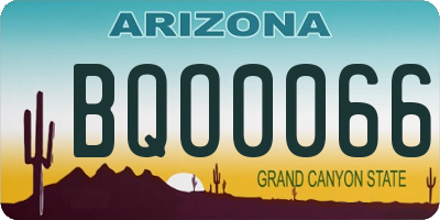 AZ license plate BQO0066