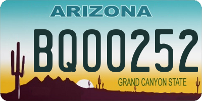 AZ license plate BQO0252