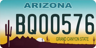 AZ license plate BQO0576