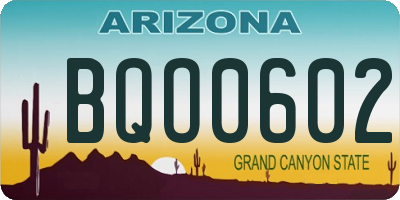 AZ license plate BQO0602