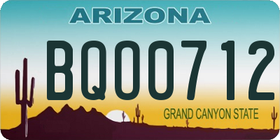 AZ license plate BQO0712