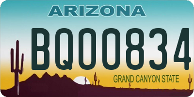AZ license plate BQO0834