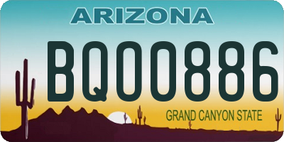 AZ license plate BQO0886