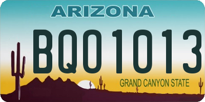 AZ license plate BQO1013