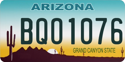 AZ license plate BQO1076