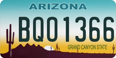 AZ license plate BQO1366