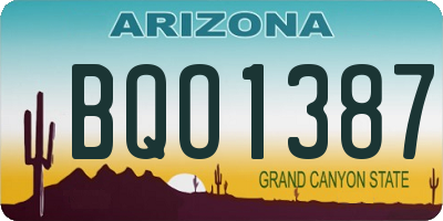 AZ license plate BQO1387