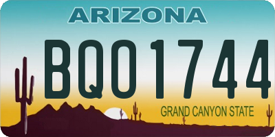AZ license plate BQO1744