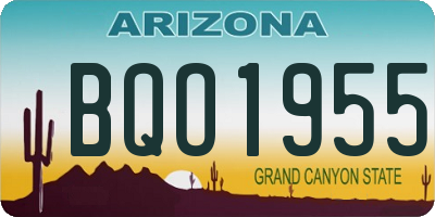 AZ license plate BQO1955