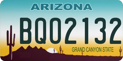 AZ license plate BQO2132