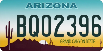 AZ license plate BQO2396