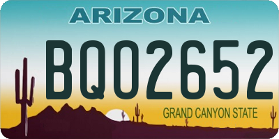 AZ license plate BQO2652