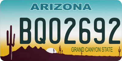 AZ license plate BQO2692