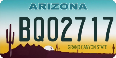 AZ license plate BQO2717