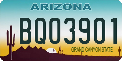 AZ license plate BQO3901