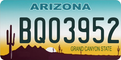 AZ license plate BQO3952