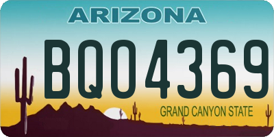 AZ license plate BQO4369