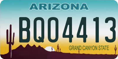 AZ license plate BQO4413