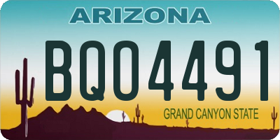 AZ license plate BQO4491