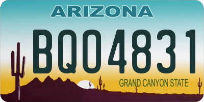 AZ license plate BQO4831