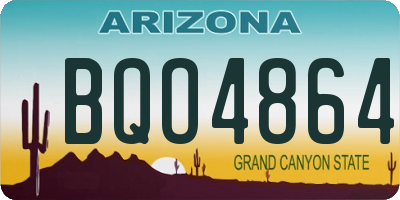 AZ license plate BQO4864