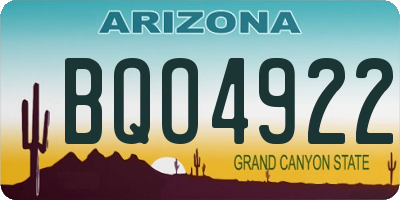 AZ license plate BQO4922