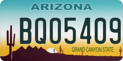 AZ license plate BQO5409