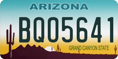 AZ license plate BQO5641