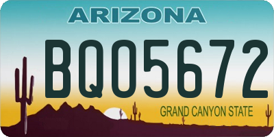 AZ license plate BQO5672